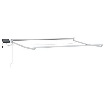 vidaXL Manual Awning Frame with Solar LED 3 x 2,5 m Λευκό