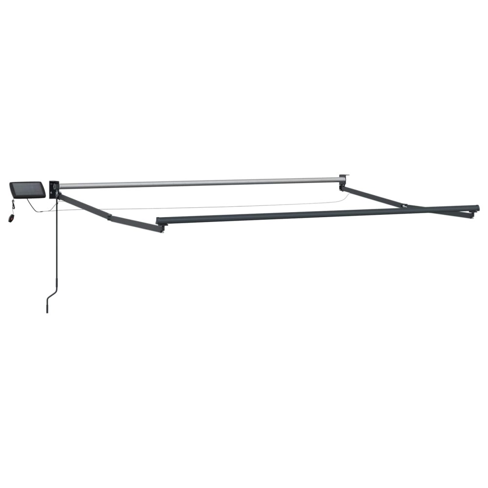 vidaXL Manual Awning Frame with Solar LED 3,5 x 2 m Ανθρακί