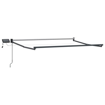 vidaXL Manual Awning Frame with Solar LED 3,5 x 2 m Ανθρακί