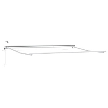 vidaXL Ηλεκτρικό πλαίσιο τέντας με LED Λευκός 4,5 x 3,5 μ Αλουμίνιο