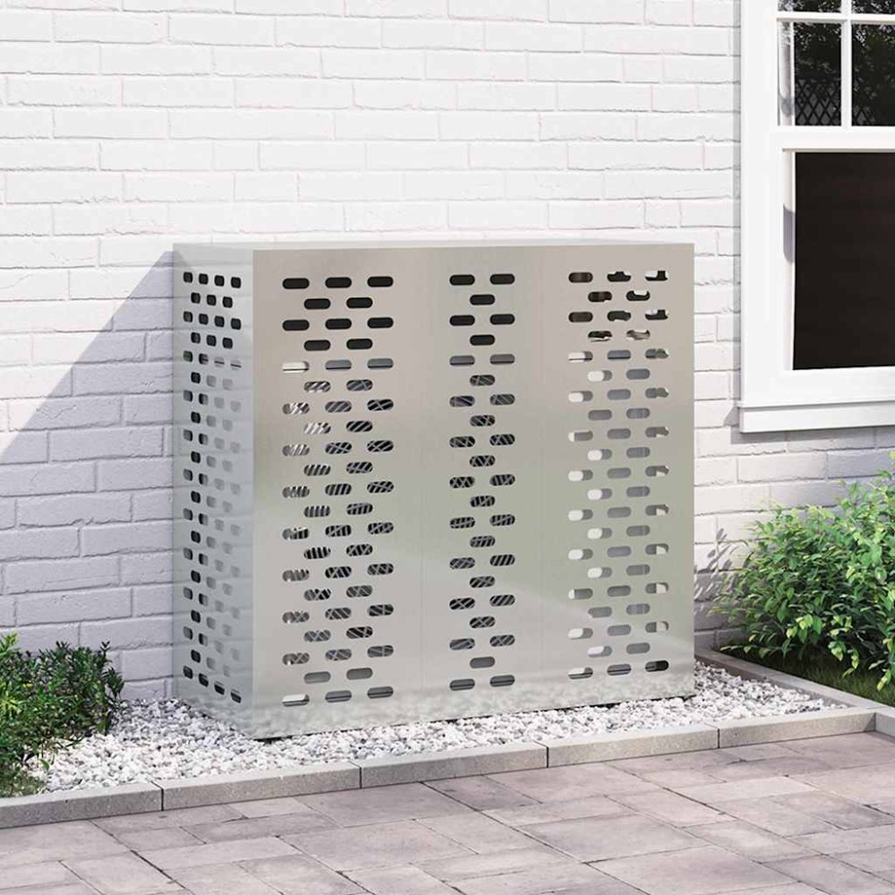 vidaXL Κάλυμμα κλιματιστικού Ασημί 110 x 50 x 105 εκ