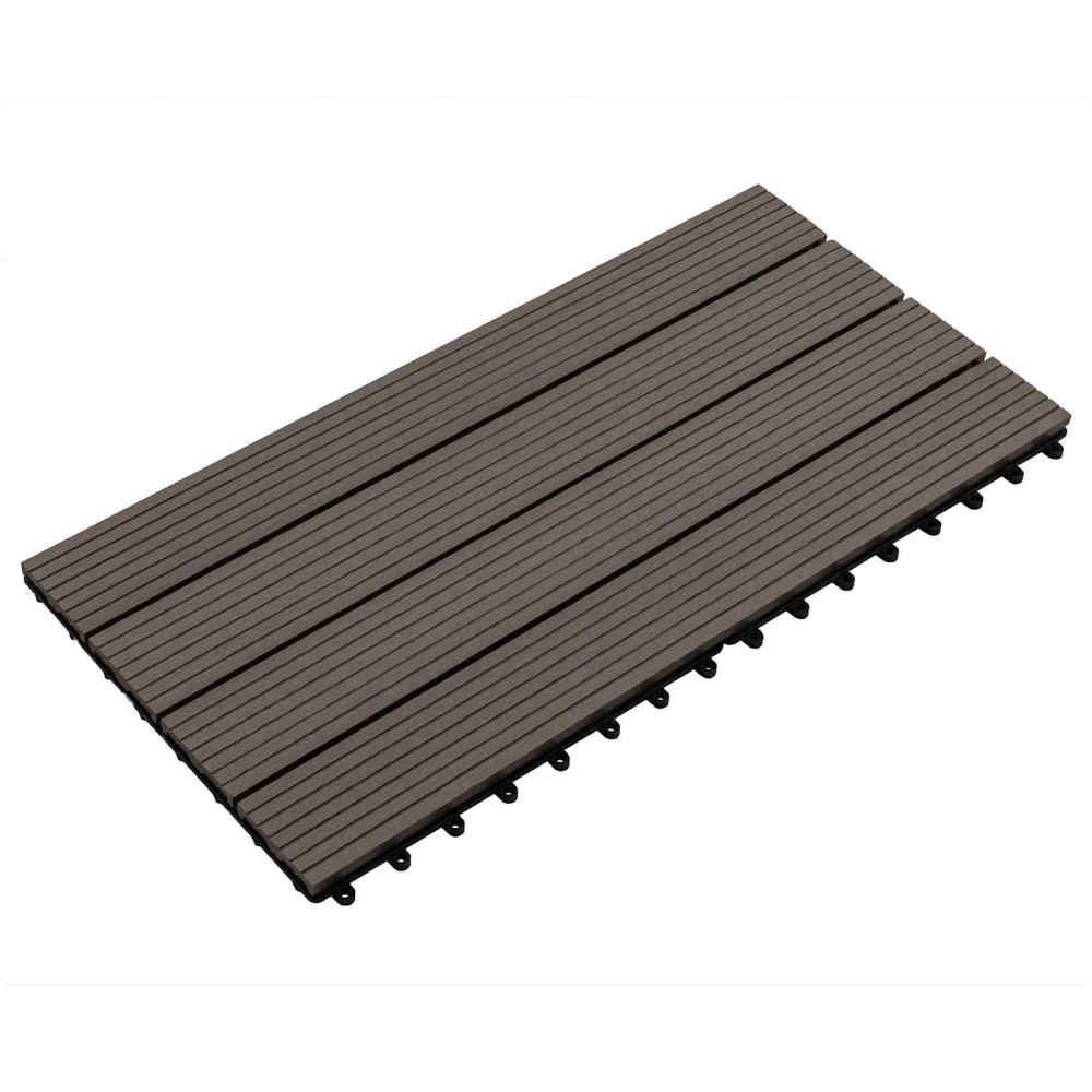 vidaXL Πλάκα Κατασκευής 6 τμχ. Σκούρο Καφέ 60 x 30 cm WPC