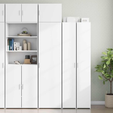 vidaXL Ντουλάπι Αποθήκευσης Στενό Λευκό 50x42,5x225cm Επεξεργ. Ξύλο 1 τεμ.