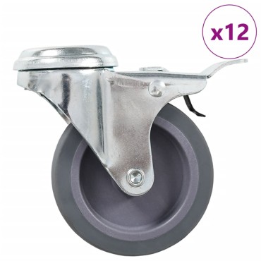vidaXL Ρόδες Περιστρεφόμενες Βιδωτές 12 τεμ. 75 χιλ.