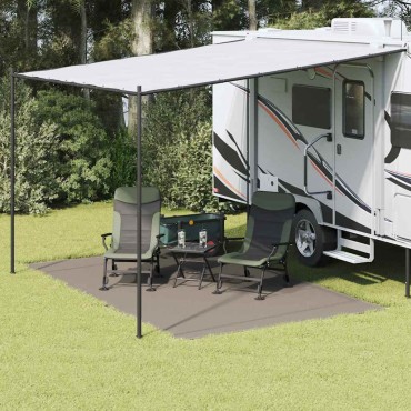 vidaXL Χαλκάκι Σκηνής Ανοιχτό γκρι 400 x 250 cm Πολυαιθυλένιο