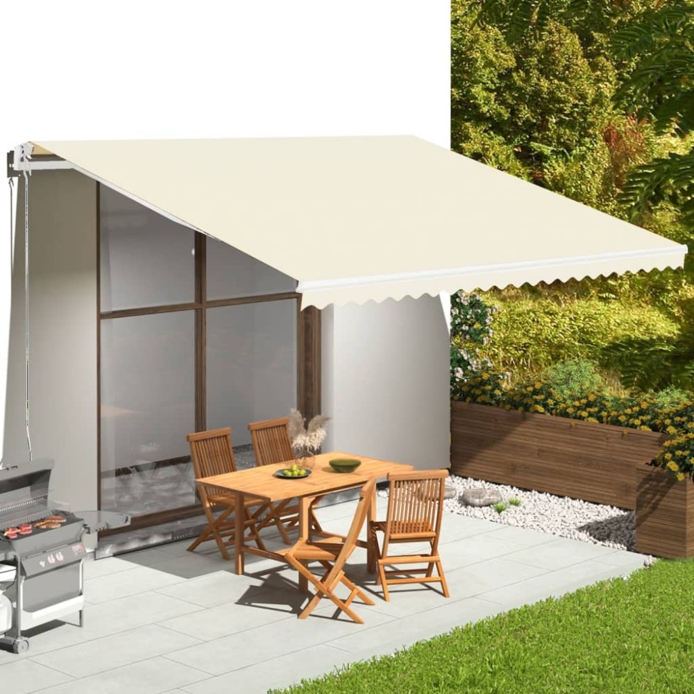 vidaXL Ανταλλακτικό Ύφασμα Τέντας Κρεμ 500x350 εκ. Πολυεστέρας