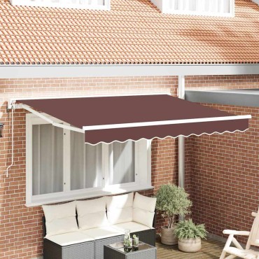vidaXL Σκελετός Τέντας Καφέ 250 x 200 cm Πολυεστέρας με Επικάλυψη PU