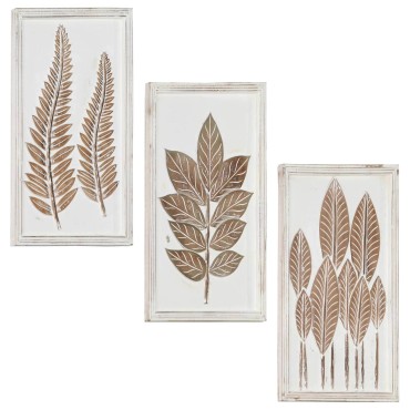 vidaXL Διακόσμηση Τέχνης 3 τμχ. 40 x 40 x 1,5 cm Καφέ και Λευκό