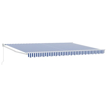 vidaXL Αναδιπλούμενη τέντα Μπλε και άσπρο 4 x 2 m
