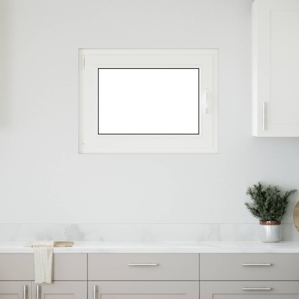 vidaXL Παράθυρο Κάτω Στρώματος RISOR 80 x 60 cm PVC και Γυαλί Λευκό