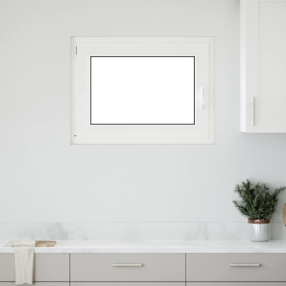 vidaXL Παράθυρο Κάτω Στρώματος RISOR 80 x 50 cm PVC και Γυαλί Λευκό