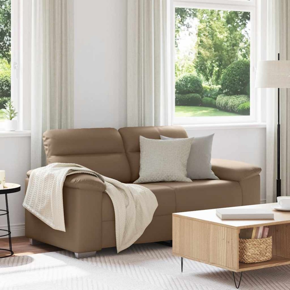 vidaXL Διθέσιος Καναπές Cappuccino 160x81x84cm από Συνθετικό Δέρμα