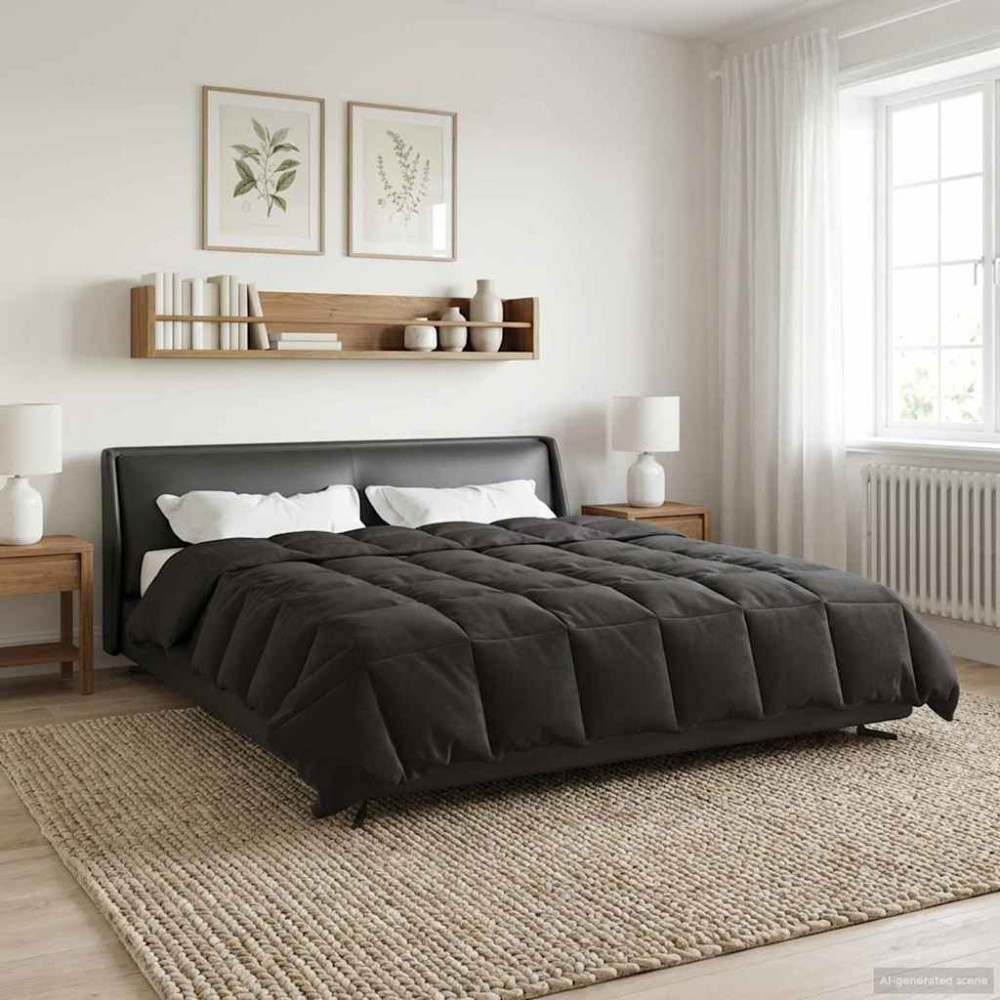 vidaXL Καλοκαιρινό Παπλωματοθήκη 200 x 240 cm Καλοκαίρι Ανθρακί