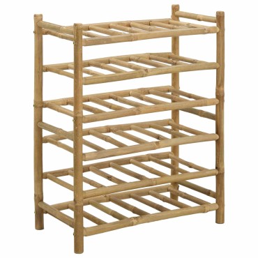 vidaXL Ράφι Κρασιού Φυσικό 57x29,5x72cm Μπαμπού 1 τεμ.