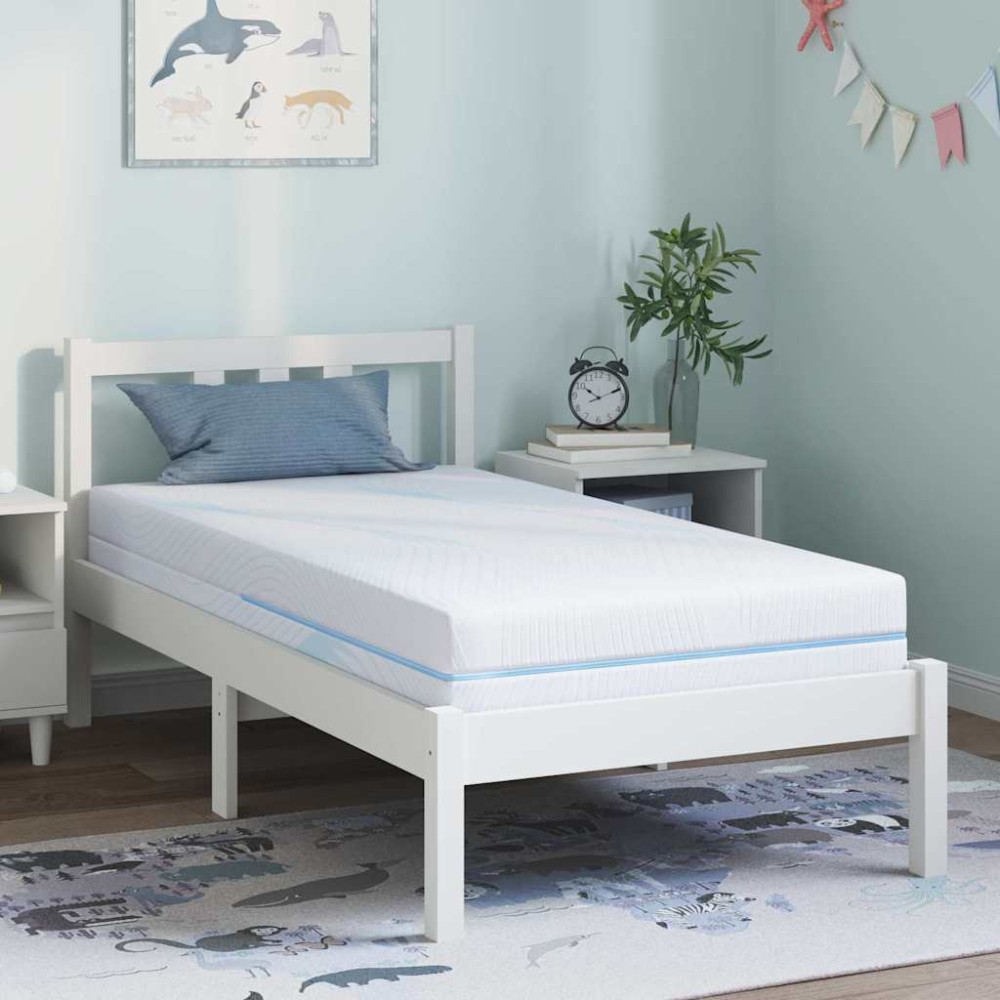 vidaXL Στρώμα Μέτρια σκληρό 80x160cm Λευκό 1 τεμ. - Μονό