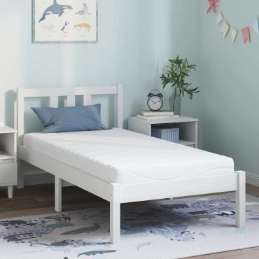 vidaXL Στρώμα Λευκό 80x160cm Ζακάρ ύφασμα 1 τεμ. - Μονό