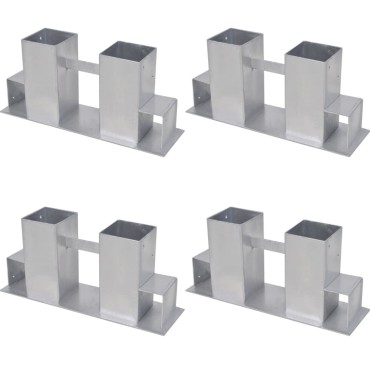 vidaXL | Βοήθεια Στοίβας Ξύλου | 4 pcs 34 x 10 x 15 εκ Ατσάλι