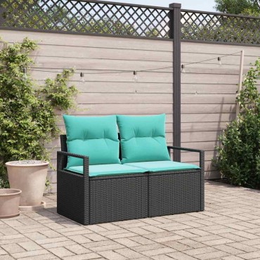 vidaXL Καναπές Κήπου με μαξιλάρι 120x62x69cm συνθετικό ρατάν
