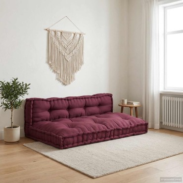 vidaXL Μαξιλάρι για καναπέ παλέτας 2 pcs Ύφασμα Καφετί 120x80x38cm