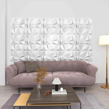 vidaXL Πάνελ τοίχου 24 τμχ. 50 x 50 cm Διαμάντι Άσπρο Φελιζόλ XPS
