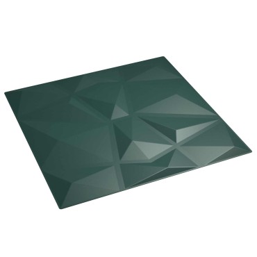vidaXL Πάνελ τοίχου 24 τμχ. 50 x 50 cm Πράσινο Φελιζόλ XPS