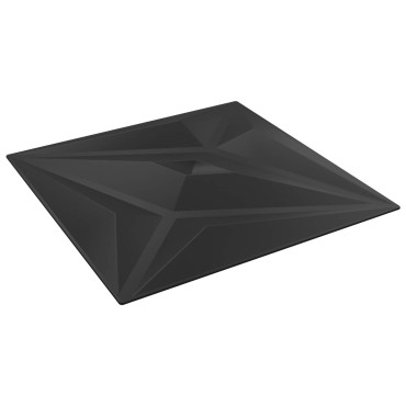 vidaXL Πάνελ τοίχου 24 τμχ. 50 x 50 cm Μαύρο Αστέρι Φελιζόλ XPS