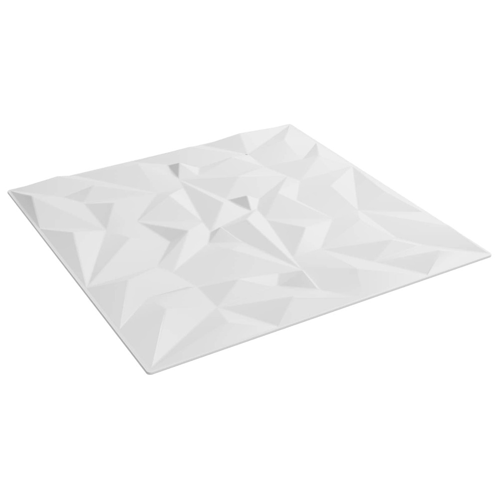 vidaXL Πάνελ τοίχου 12 τμχ. 50 x 50 cm Λευκό Φελιζόλ XPS