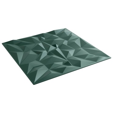 vidaXL Πάνελ τοίχου 48 τμχ. 50 x 50 cm Αμέθυστος Πράσινο Φελιζόλ XPS