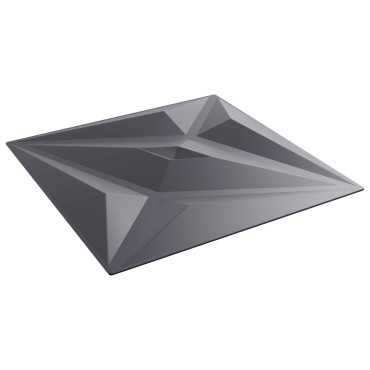 vidaXL Πάνελ τοίχου 12 τμχ. 50 x 50 cm Αστέρι Γκρι Φελιζόλ XPS