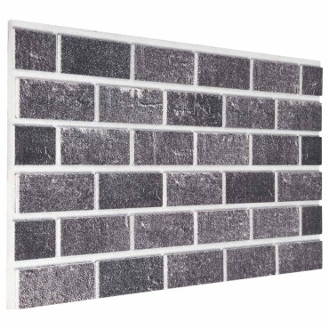vidaXL Πάνελ τοίχου 10 τμχ. 100 x 50 cm Μαύρο και Γκρι Αφρός EPS