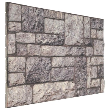 vidaXL Πάνελ τοίχου 10 τμχ. 100 x 50 cm Γκρι και Λευκό Αφρός EPS