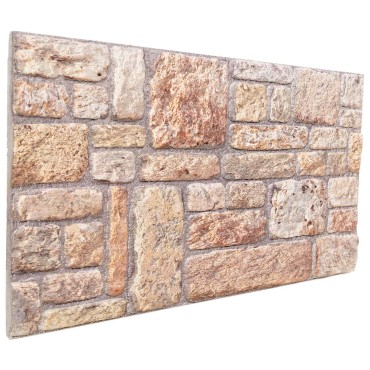 vidaXL Πάνελ τοίχου 10 τμχ. 100 x 50 cm Ανοιχτό καφέ και Λευκό