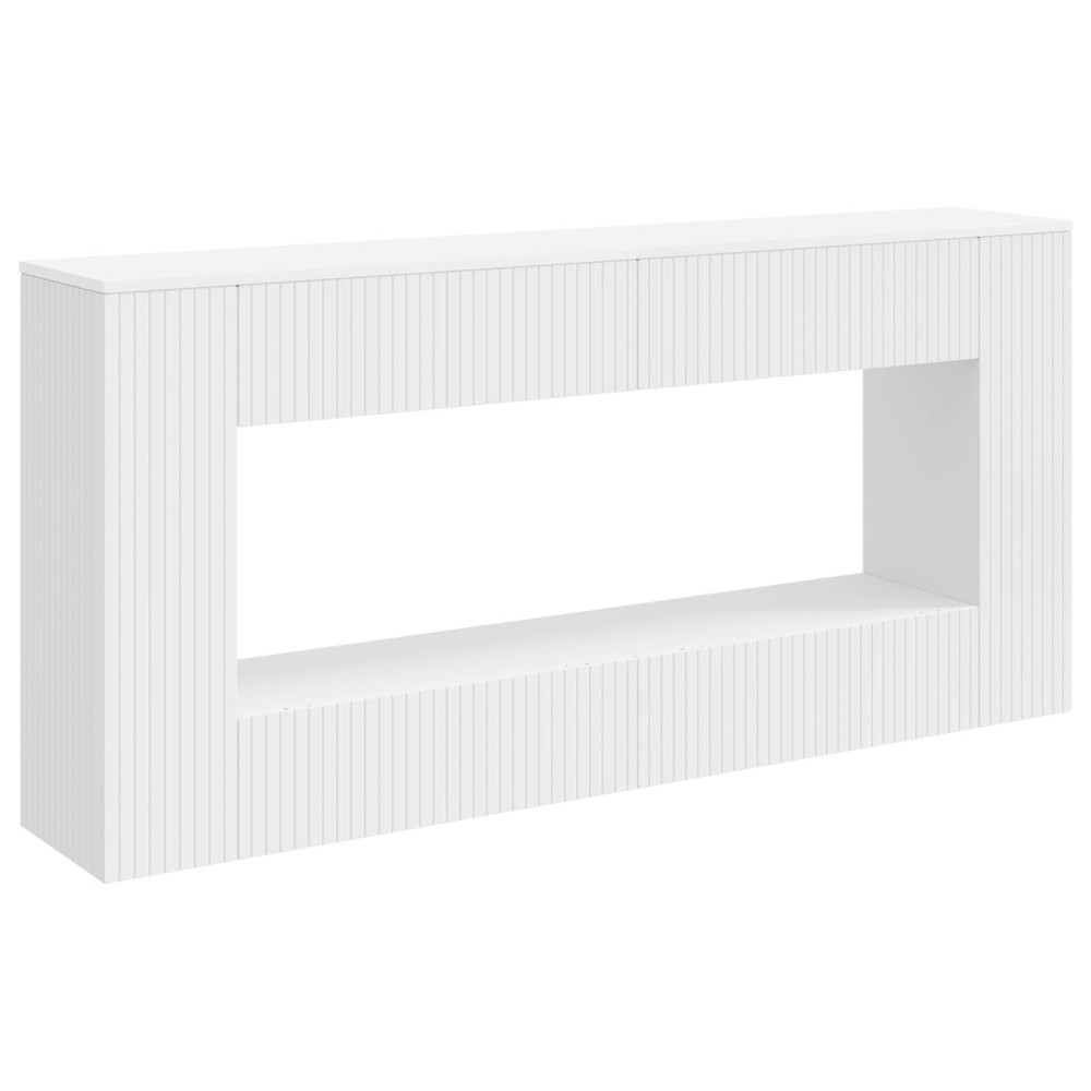 vidaXL Τραπέζι κονσόλας Ριγέ Λευκός 155x29x74cm