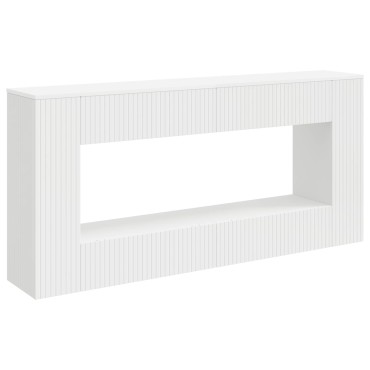 vidaXL Τραπέζι κονσόλας Ριγέ Λευκός 155x29x74cm