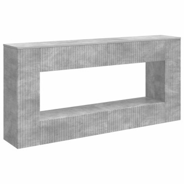 vidaXL Τραπέζι κονσόλας Ριγέ Σκυρόχρωμο Γκρι 155x29x74cm