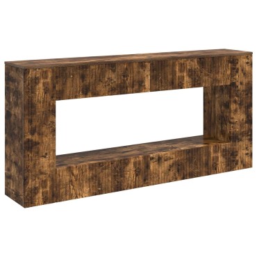 vidaXL Τραπέζι κονσόλας Ριγέ Καπνιστή Δρυς 155x29x74cm