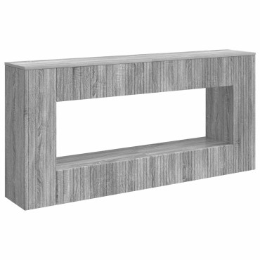 vidaXL Τραπέζι κονσόλας Ριγέ Γκρι Σονομά 155x29x74cm