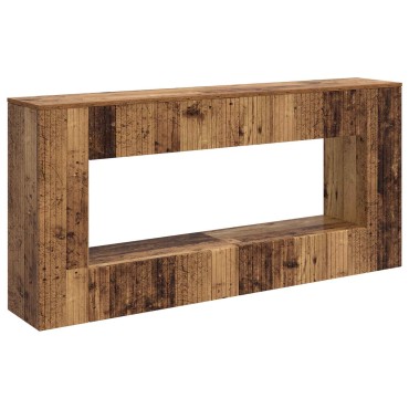 vidaXL Τραπέζι κονσόλας Ριγέ Παλιό ξύλο 155x29x74cm