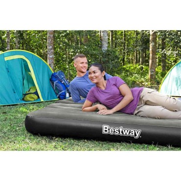 Bestway Φουσκωτό Στρώμα Αέρα 3 σε 1 Μαύρο και Γκρι 188 x 99 x 25 εκ.