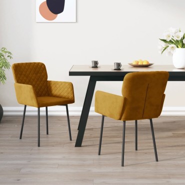 vidaXL Καρέκλες Τραπεζαρίας 2 τεμ. Καφέ Βελούδινες 51,5x61x78,5cm