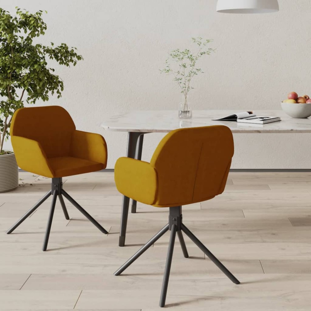 vidaXL Καρέκλες Τραπεζαρίας Περιστρεφόμενες 2 τεμ. Καφέ Βελούδινες 54x58,5x79,5cm vidaXL Καρέκλες Τραπεζαρίας Περιστρεφόμενες 2 τεμ. Καφέ Βελούδινες 54x58,5x79,5cm