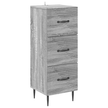 vidaXL Ντουλάπι με Συρτάρια Γκρι Sonoma 33x34,5x89,5 εκ 1 τεμ.