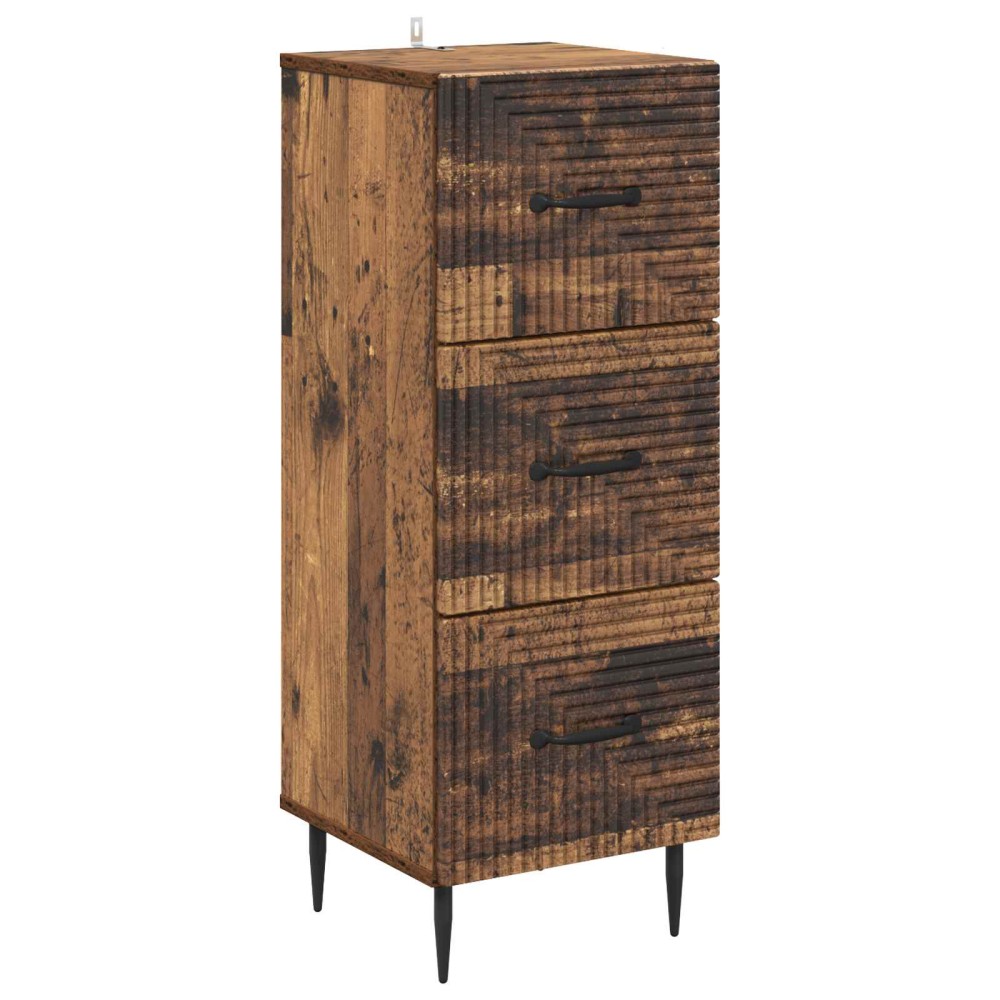 vidaXL Ντουλάπι με Συρτάρια Παλαιωμένο ξύλο 33x34,5x89,5 εκ 1 τεμ.