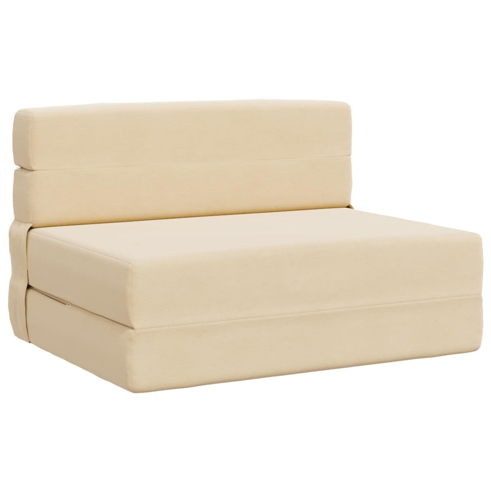 vidaXL Κρεβάτι Καναπέ Αναδιπλούμενο Κρεμ 70x80x60cm Ύφασμα
