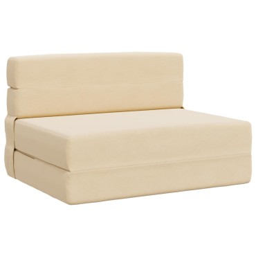 vidaXL Κρεβάτι Καναπέ Αναδιπλούμενο Κρεμ 70x80x60cm Ύφασμα