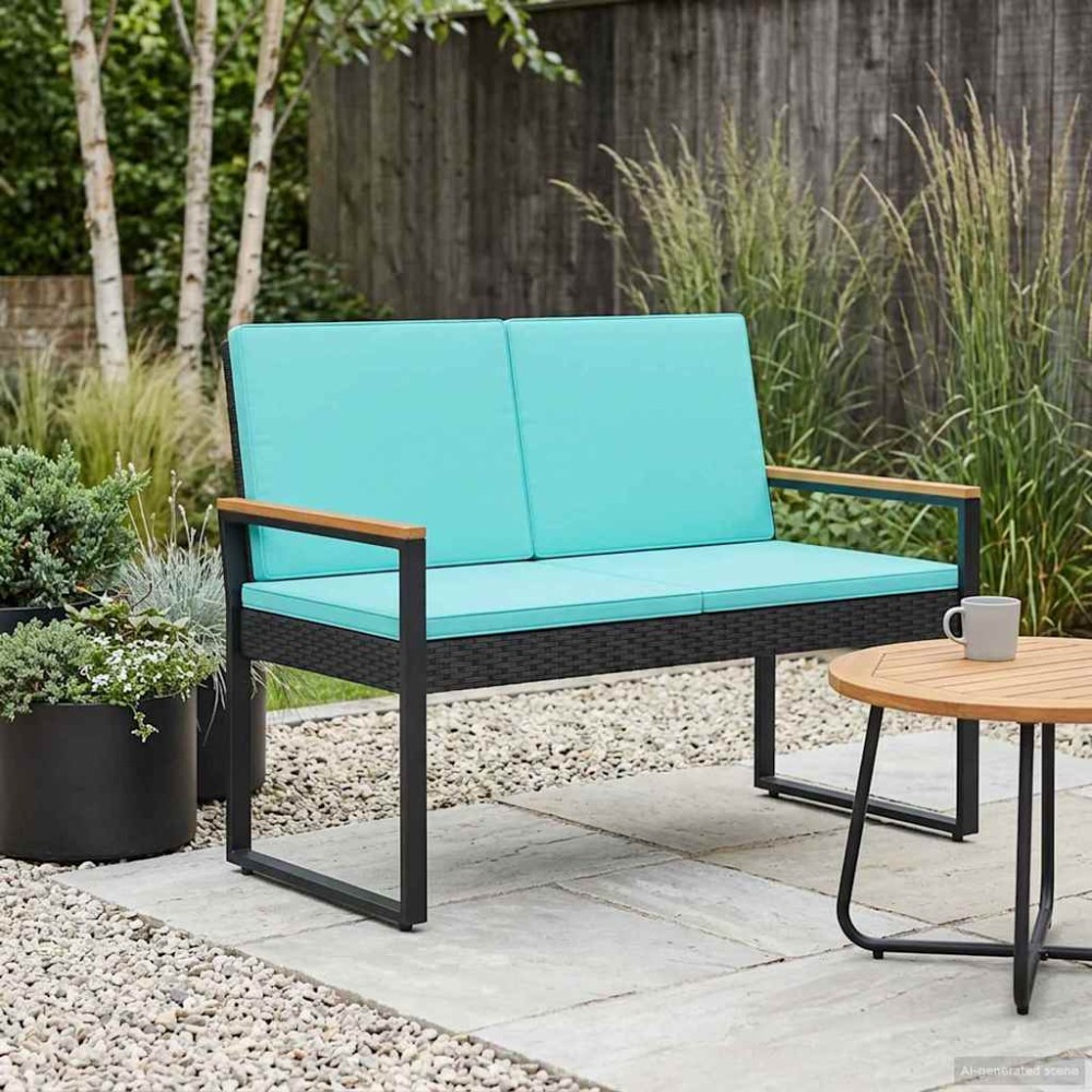 vidaXL Εξωτερικός πάγκος 2 -Seater 107x61x80cm συνθετικό ρατάν