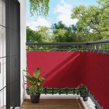 vidaXL Οθόνη Μπαλκονιού Ορθογώνιος 90 x 200 cm Ύφασμα Όξφορντ Κόκκινο