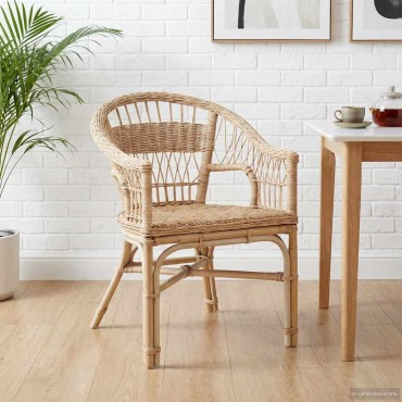 vidaXL Στοιβαζόμενη Καρέκλα Φυσικό 60x60x81 εκατοστά Ρατάν 60x60x81cm 1 τεμ.