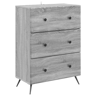 vidaXL Ντουλάπι με Συρτάρια Γκρι Sonoma 66x34,5x90 εκ 1 τεμ.
