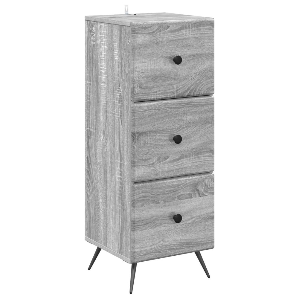 vidaXL Ντουλάπι με Συρτάρια Γκρι Sonoma 33x34,5x90 εκ 1 τεμ.